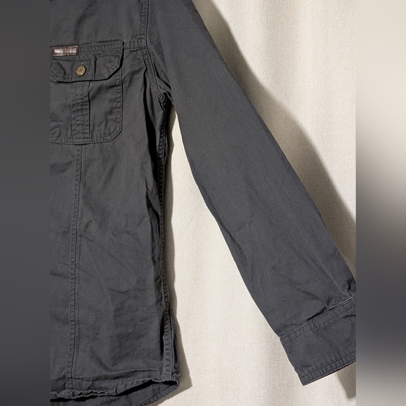 Polo Mano Men's Outdoors Utility Long Sleeve Grey Button Down Shirt Size Medium - Picture 10 of 12